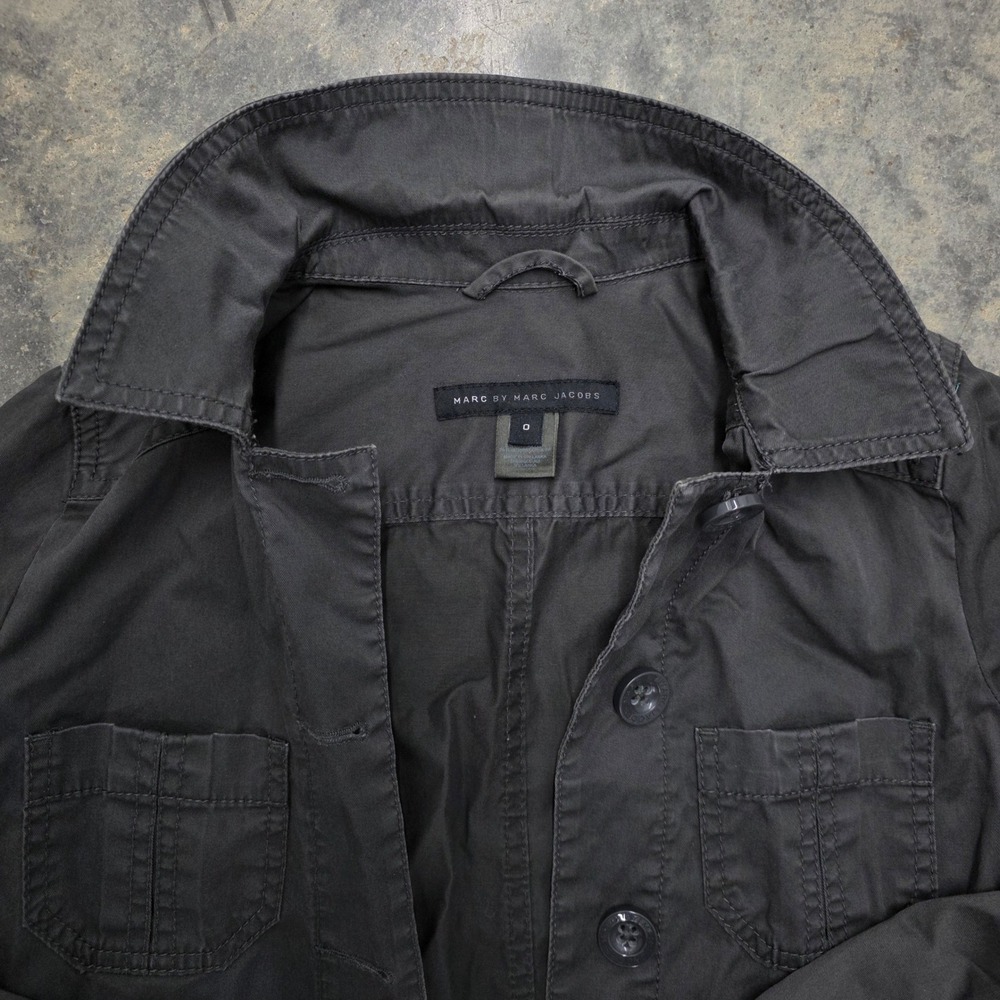 MARC BY MARC JACOBS Gray Cotton Blend Military‎ Jacket Women's Size 0